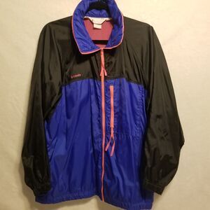 Columbia Mens L Jacket Windbreaker Hooded Vented Packable Lightweight Outdoors